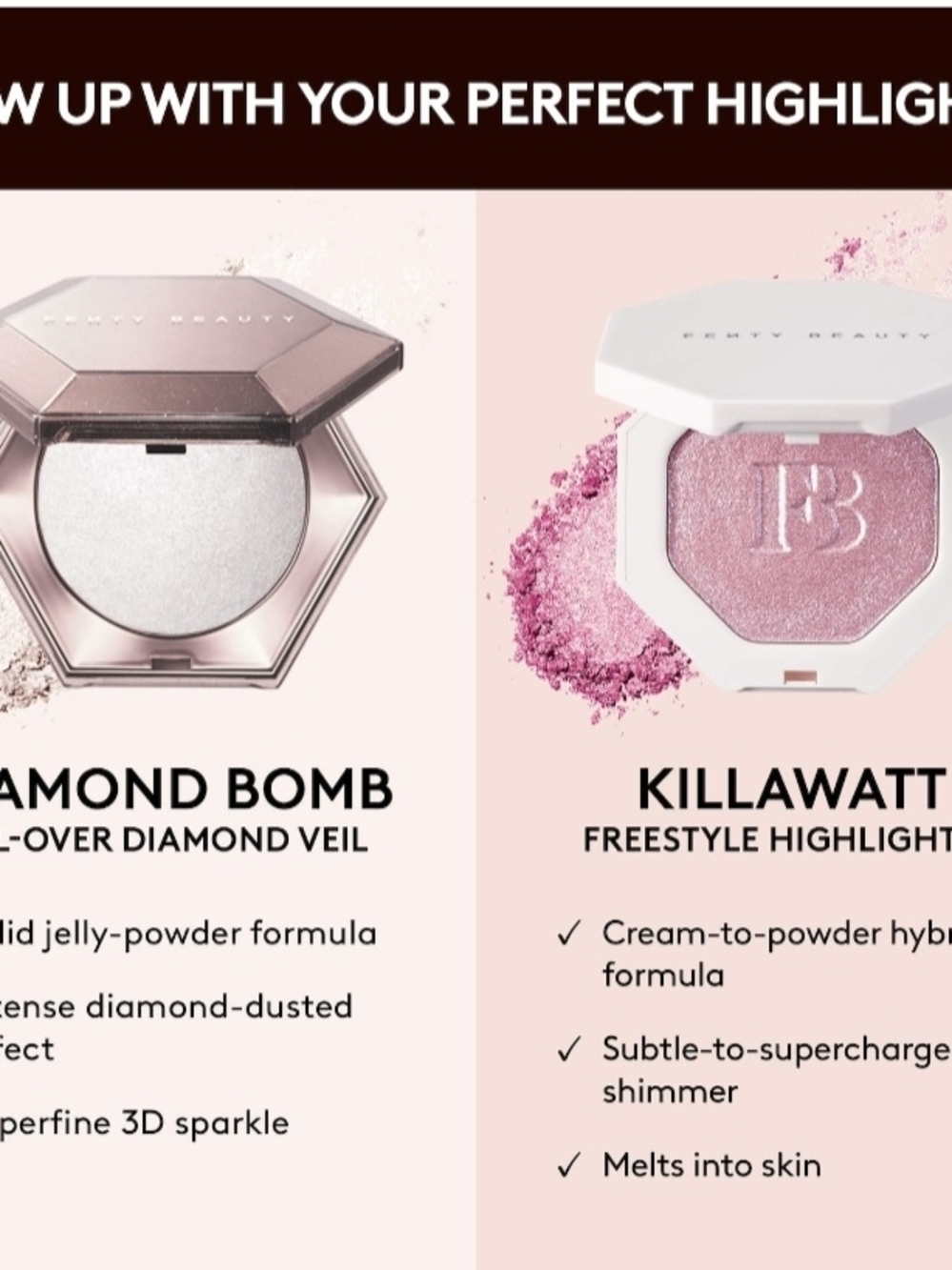 Fenty Beauty Killawatt Foil Freestyle Highlighter Duo - Mimosa Sunrise/sangria - Picture 2 of 9